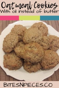 Pinterest cover image for oatmeal cookies with oil